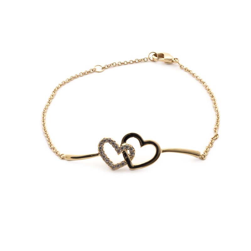 Bracelet Carador plaqué or Coeur