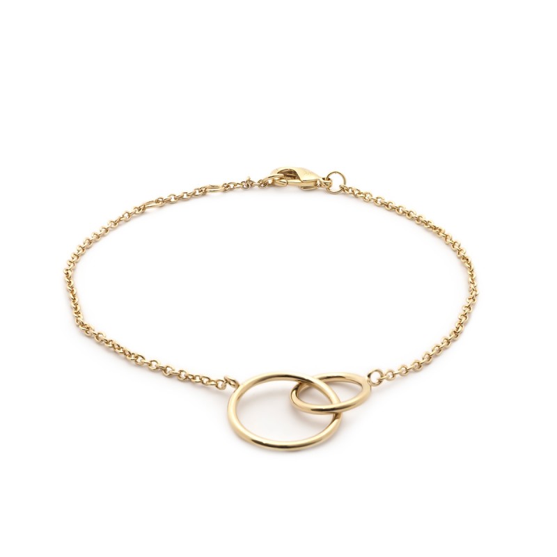 Bracelet Carador plaqué or anneaux femme