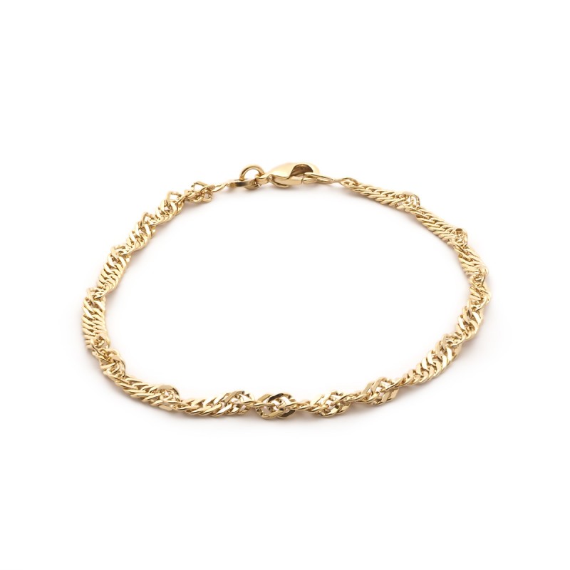 Bracelet Femme Carador maille forçat torsadée en plaqué or