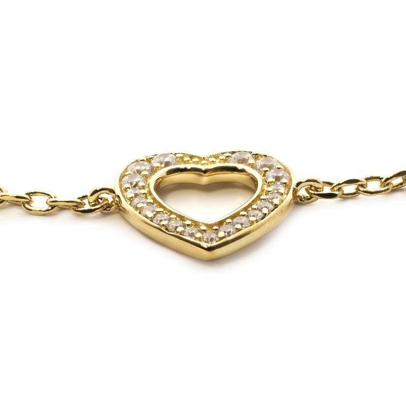 Bracelet plaqué or motifs en forme de coeur up and down carador