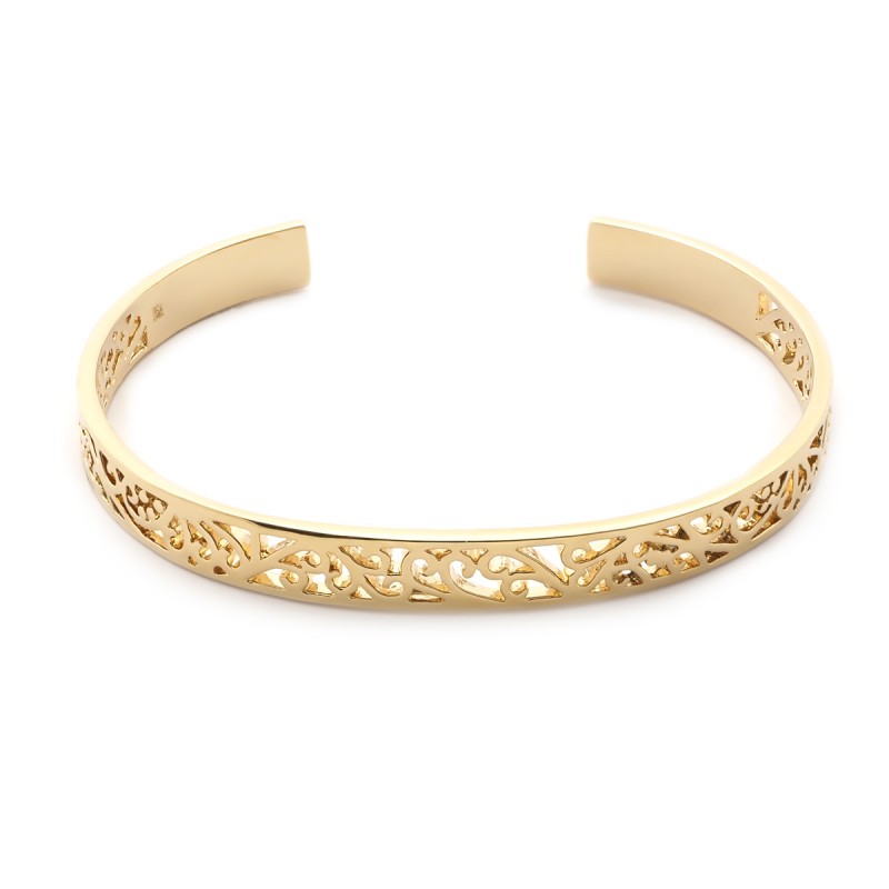 Bracelet JONC ouvert en plaque or forme arabesque CARADOR