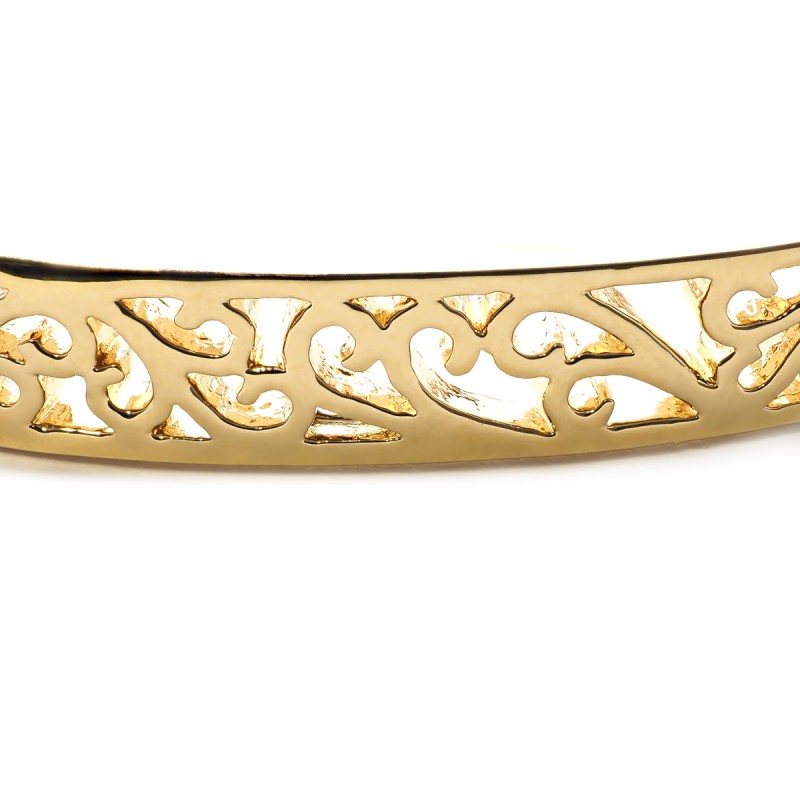 Bracelet JONC ouvert en plaque or forme arabesque CARADOR