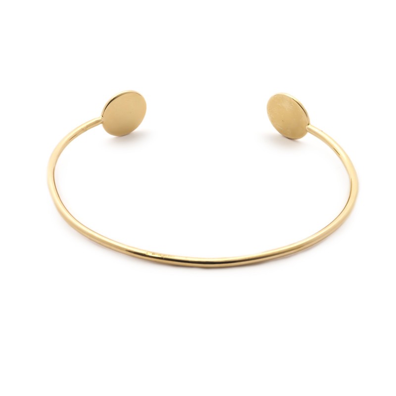 Jonc Carador pastilles martelées en plaqué or 