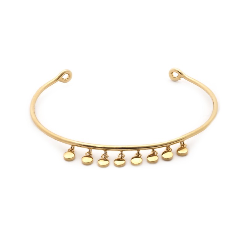 Jonc Carador breloques pastilles en plaqué or 