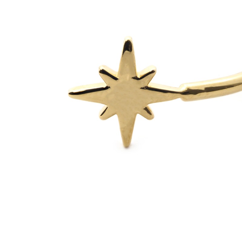 Jonc Carador étoile et lune en plaqué or 