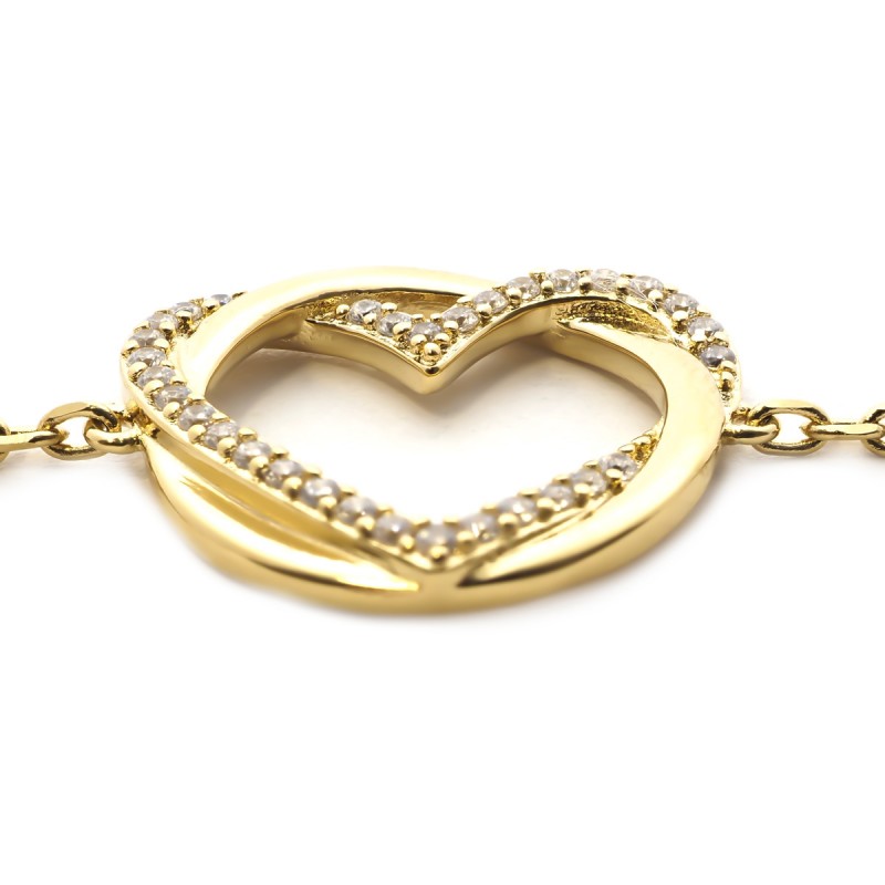 Bracelet plaqué or coeur carador