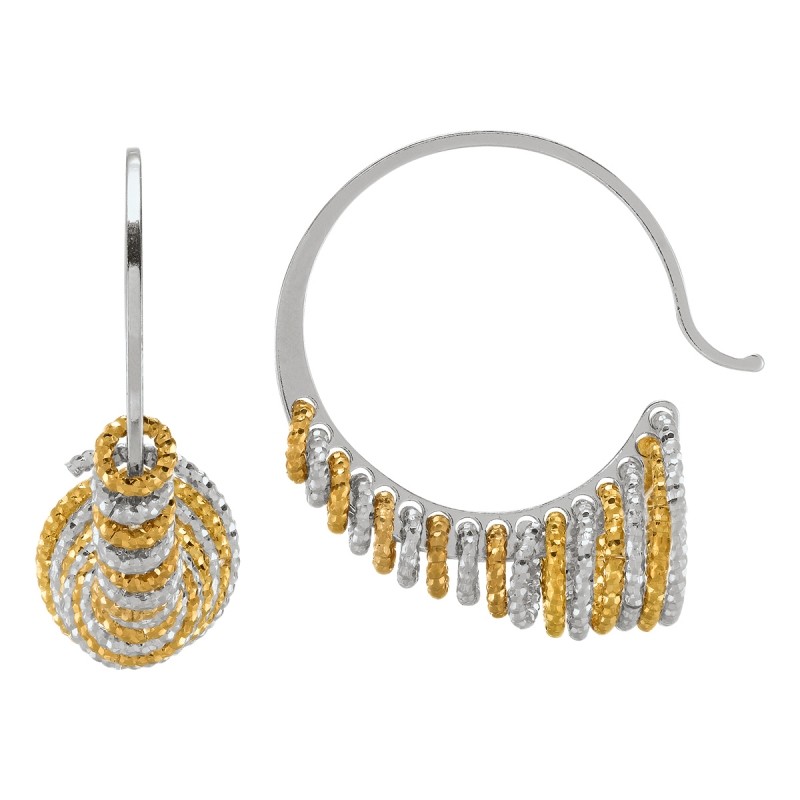 Boucles d'oreilles Jourdan Collection Cosmik en Argent Bicolore