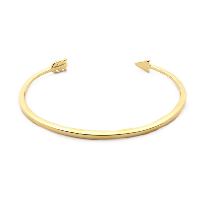 Jonc Carador collection Happy motif flèche plaqué or et oxydes de zirconium