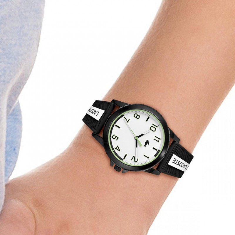 Montre enfant TEEN RIDER BRACELET SILICONE NOIR ET BLANC