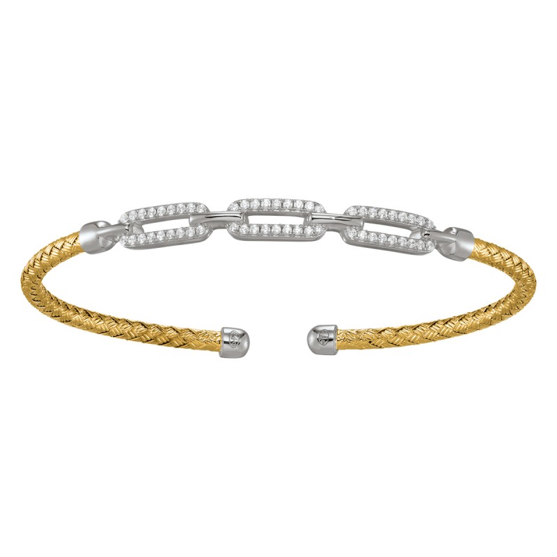 Bracelet Jonc Charles garnier argent bicolore et oxyde de zirconium