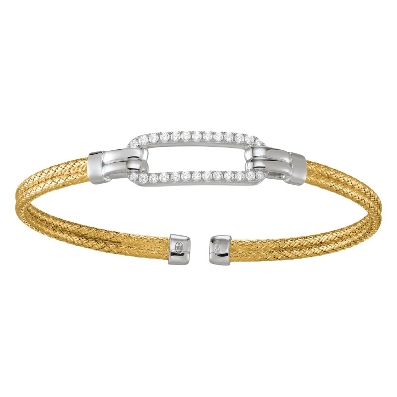 Bracelet Jonc Charles Garnier argent bicolore et oxyde de zirconium