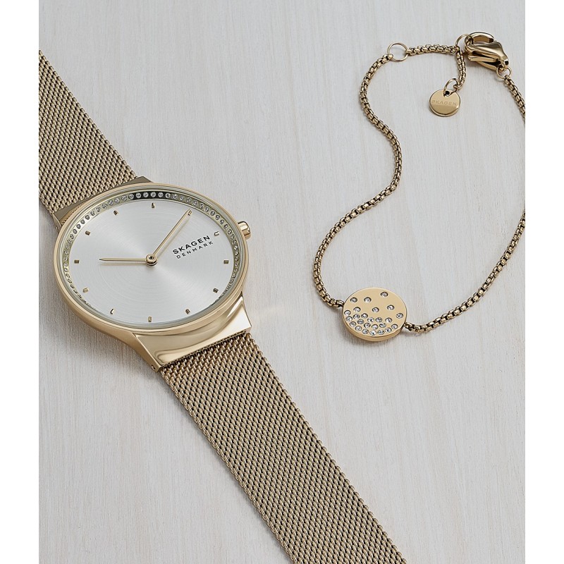 Coffret Montre et bracelet Femme Skagen Freja dorée