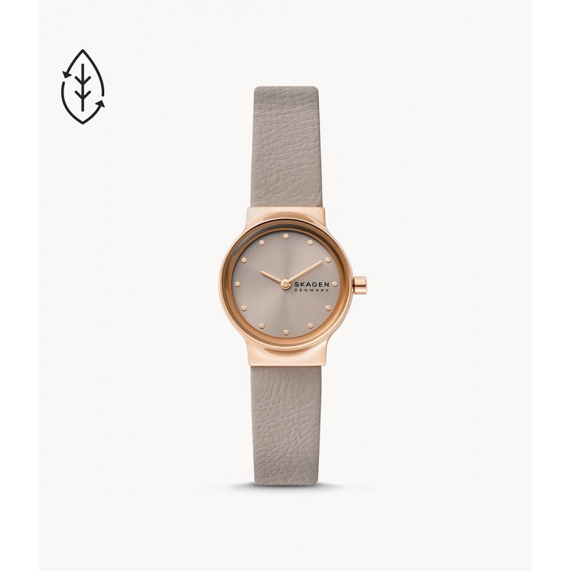 Montre Femme Fréja Skagen en Cuir couleur sable