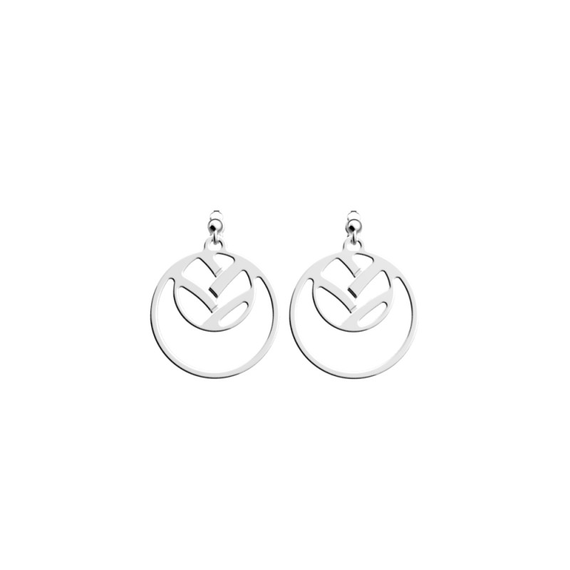 Boucles d'oreilles FEMME Les Georgettes tresse finition argentée