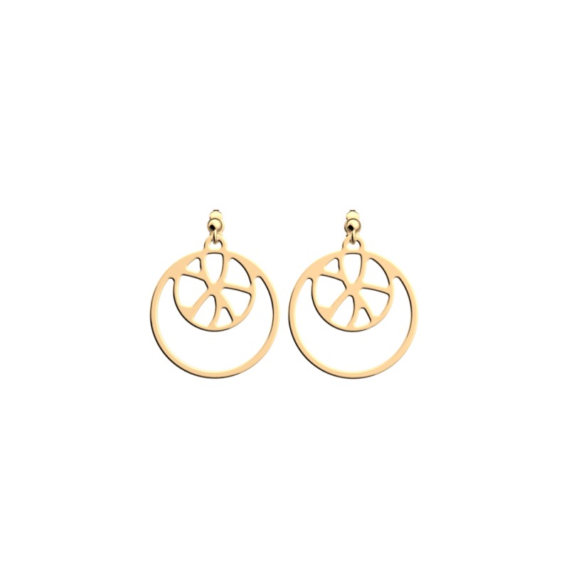 Boucles d'oreilles Les Georgettes Nénuphar finition dorée