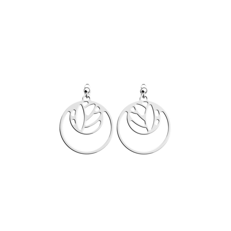 Boucles d'oreilles FEMME Les Georgettes lotus finition argent