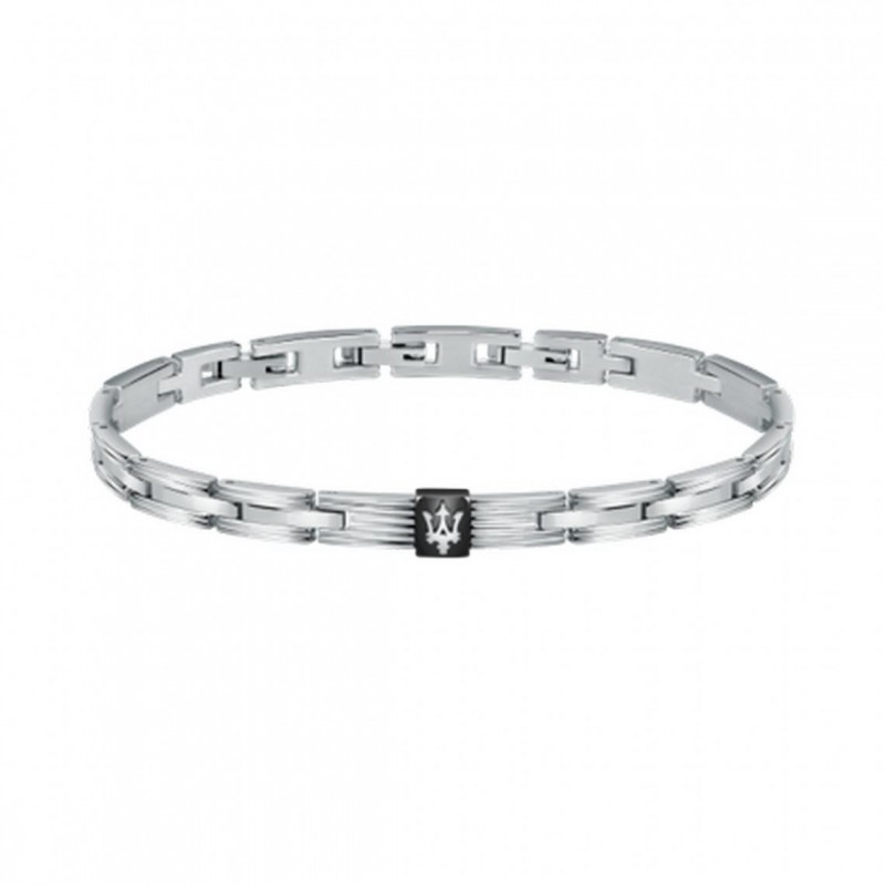 Bracelet Homme Maserati acier couleur argent et noire