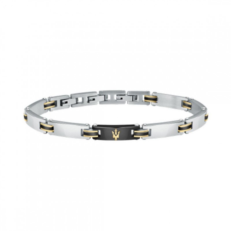 Bracelet Homme Maserati acier bicolore et céramique noire