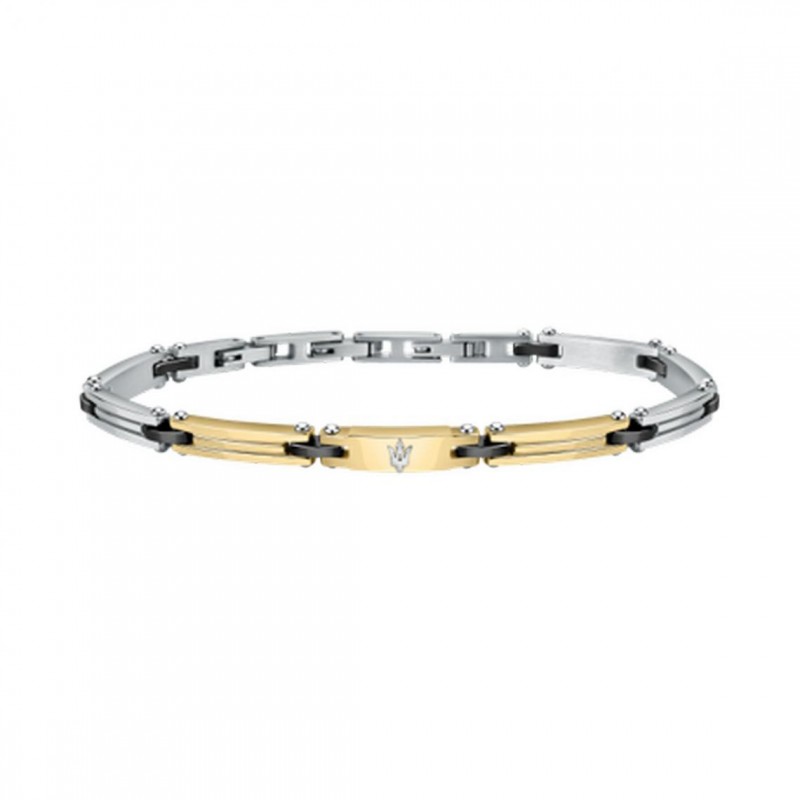Bracelet Homme Maserati acier bicolore et céramique noire