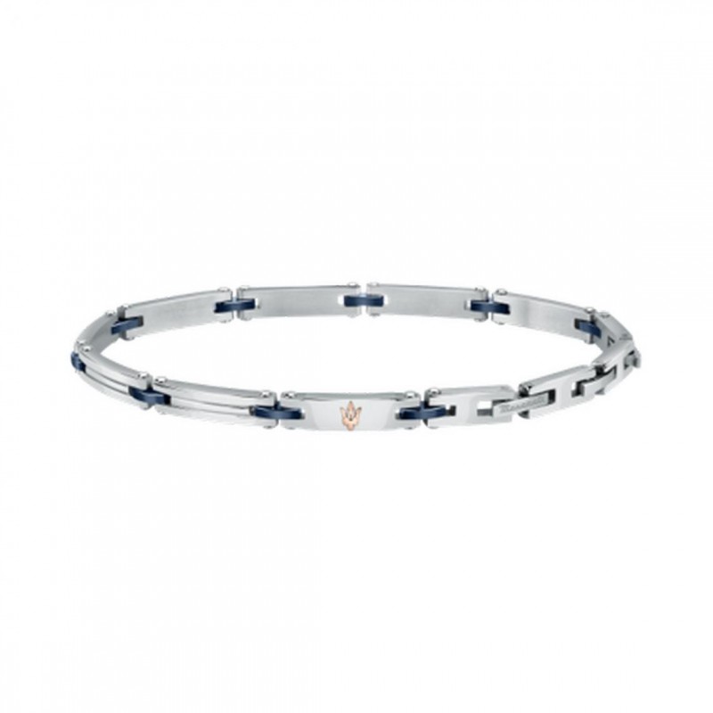 Bracelet Homme Maserati acier et céramique bleue