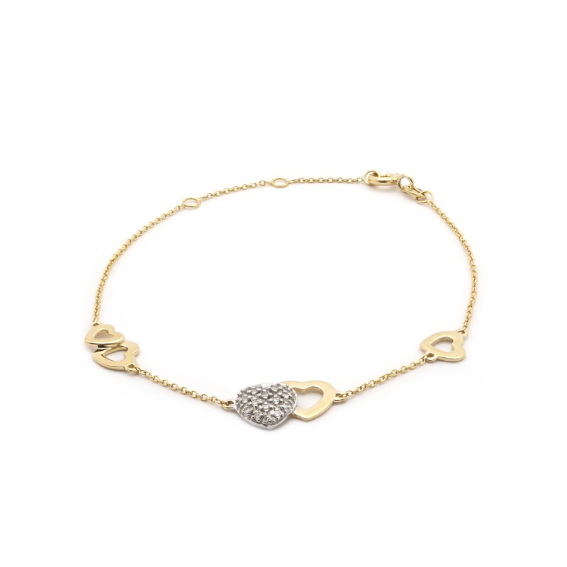 Bracelet Femme en Or Jaune 375 RH Diamant/Scut 2B