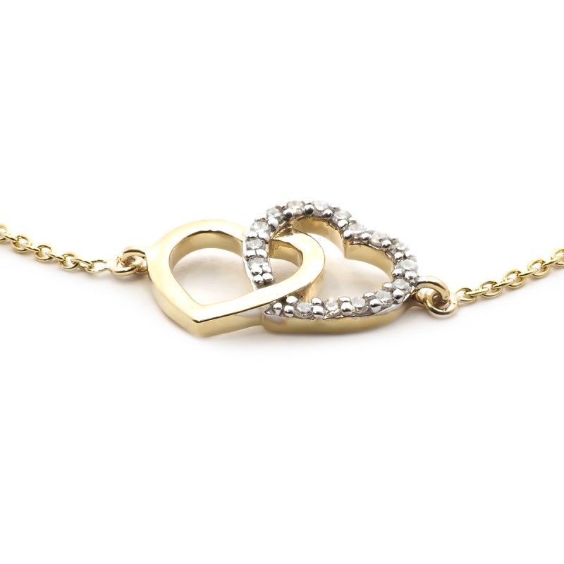 Bracelet Femme en Or Jaune 375 RH Diamant/Scut 2B