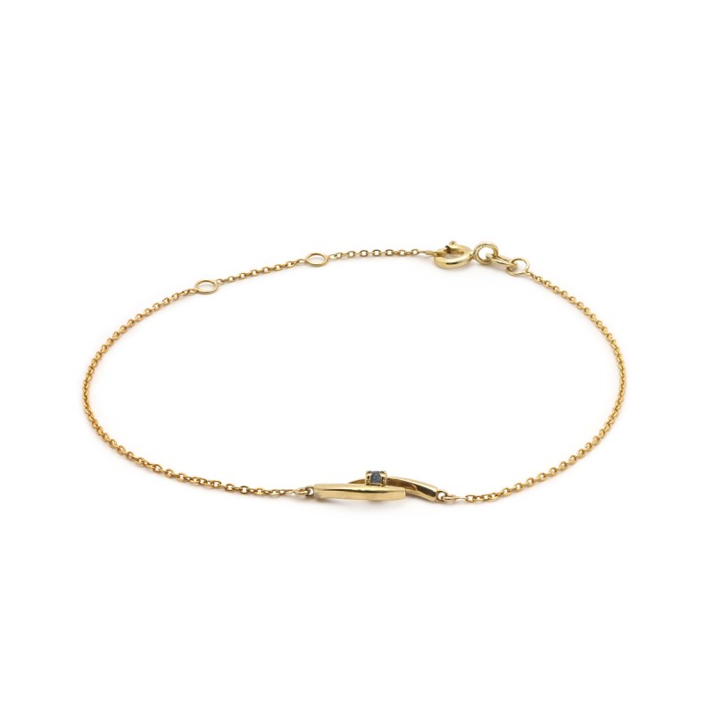 Bracelet Femme en Or Jaune 375 avec Saphir