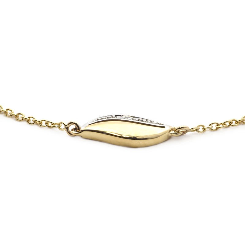 Bracelet Femme en Or Jaune 375 RH Diamant/Scut 2B