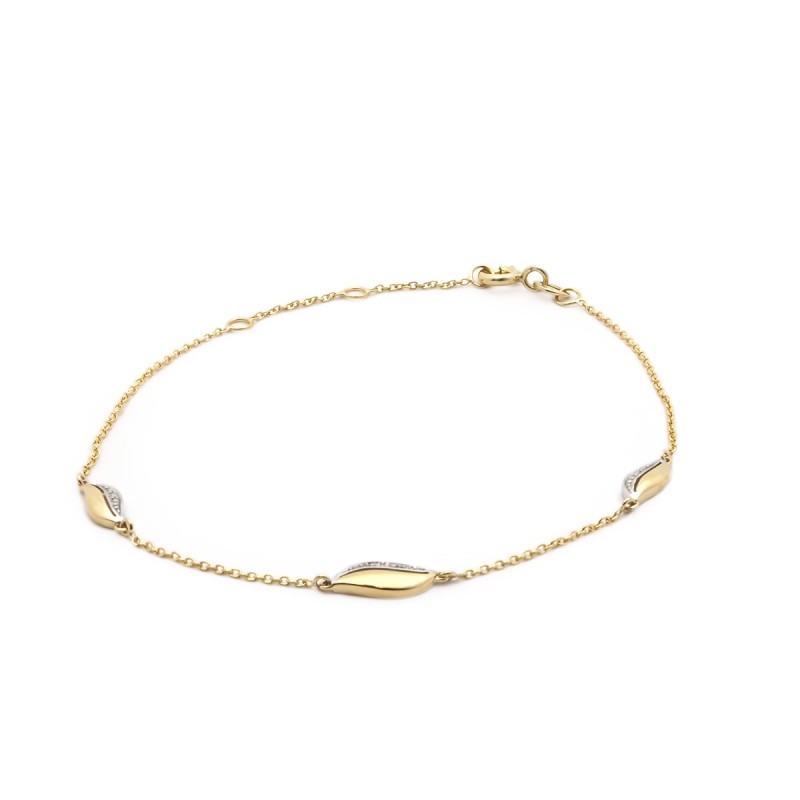 Bracelet Femme en Or Jaune 375 RH Diamant/Scut 2B