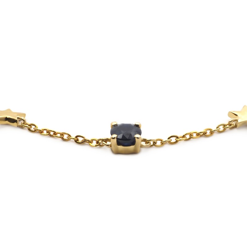 Bracelet Femme en Or Jaune avec Cinq Saphirs 0.85