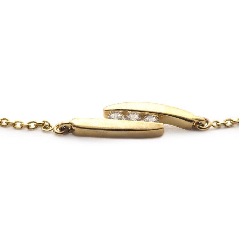 Bracelet Femme en Or 375 Jaune Oxydes de Zirconium 0.13 cts