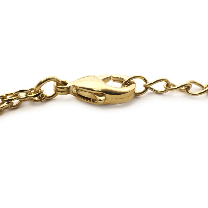 Bracelet Femme Coeur en Plaqué Or et Oxyde de Zirconium Blanc