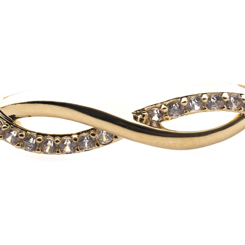 Jonc ouvrant Carador tressé en plaqué or et oxydes de zirconium