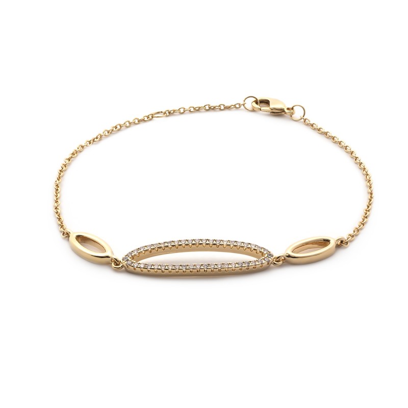 Bracelet Carador plaqué or multi anneaux