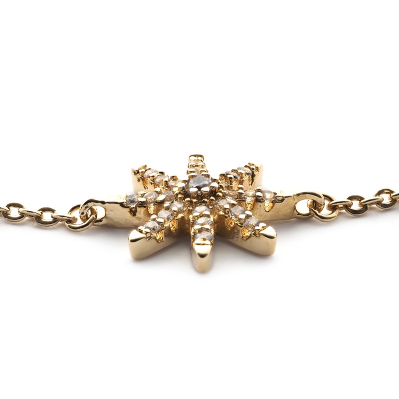 Bracelet souple Carador étoile en plaqué or et oxydes de zirconium