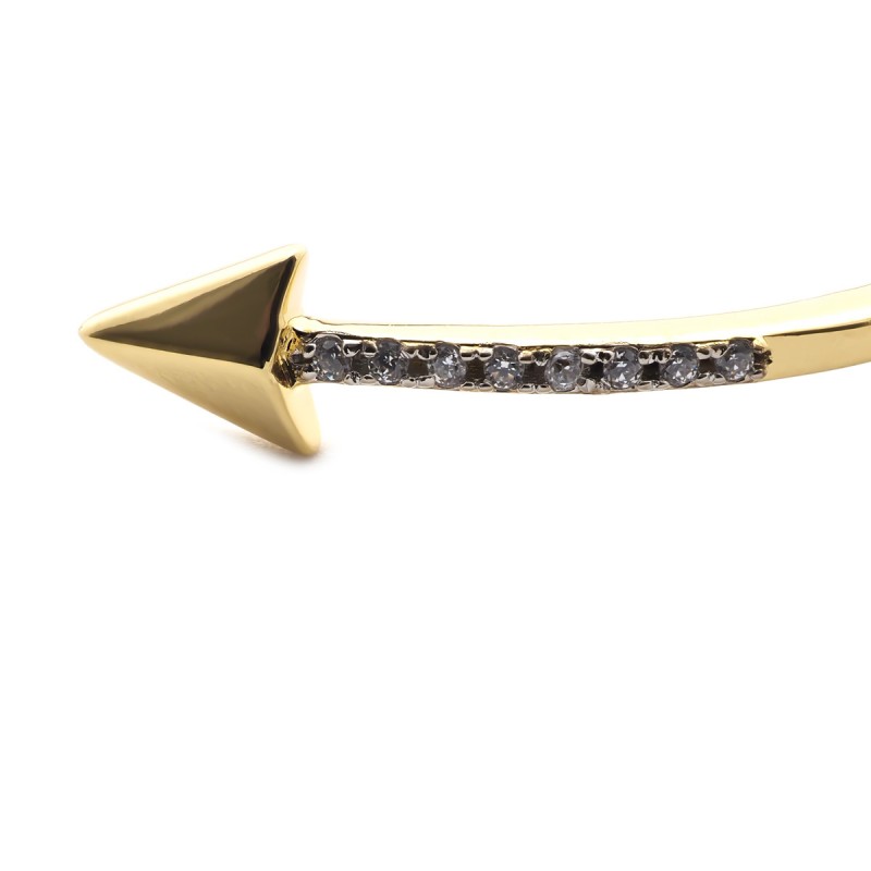 Jonc Carador collection Happy motif flèche plaqué or et oxydes de zirconium