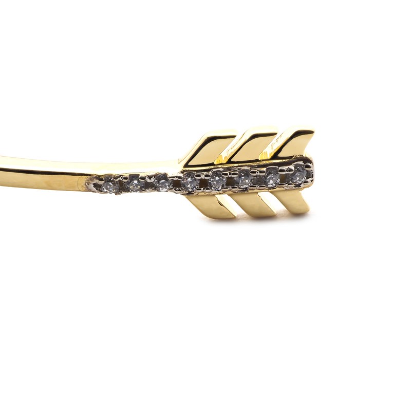 Jonc Carador collection Happy motif flèche plaqué or et oxydes de zirconium