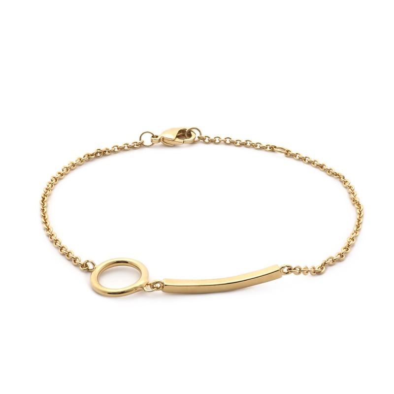 Bracelet Carador géométrique plaqué or