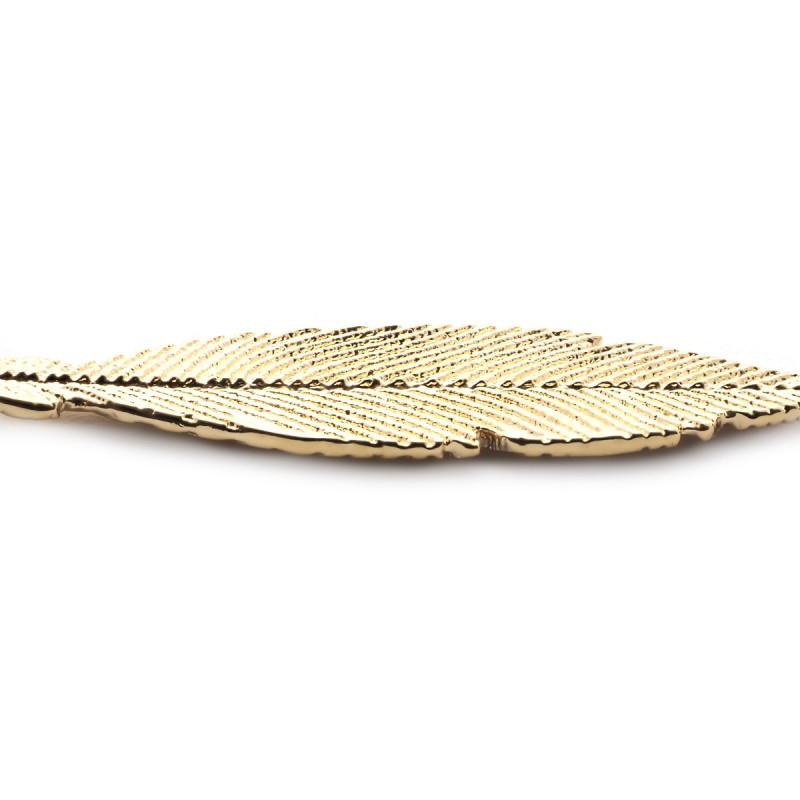 Bracelet souple Carador plume texturée en plaqué or