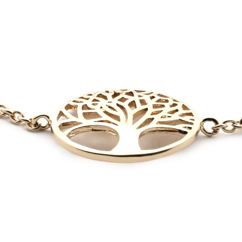 Bracelet souple Carador Arbre de vie en plaqué or