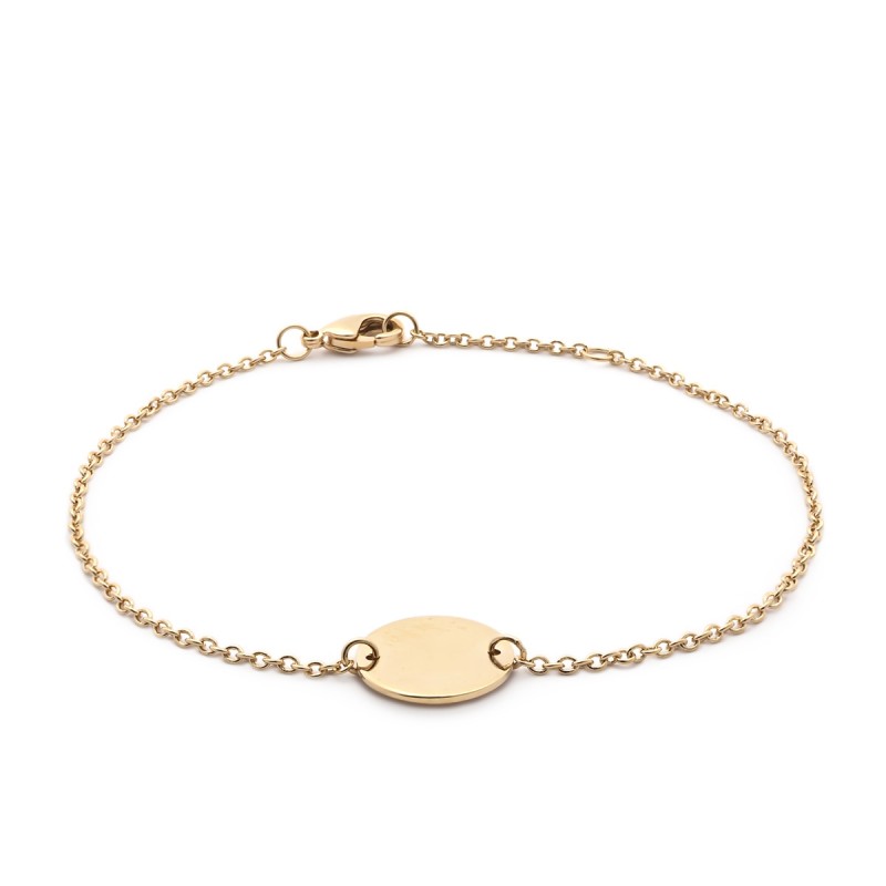 Bracelet souple Carador pastille Maman d'Amour en plaqué or