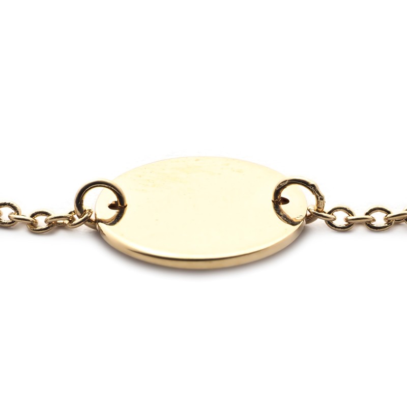 Bracelet souple Carador pastille Maman d'Amour en plaqué or