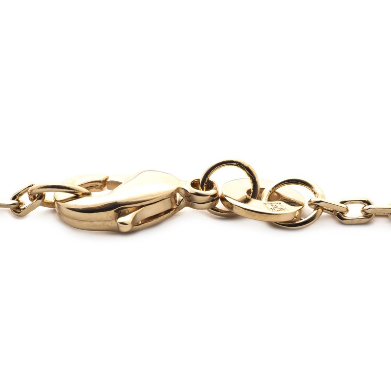 Bracelet souple Carador plaque ronde en plaqué or