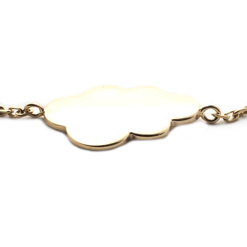 Bracelet souple Carador collection Happy motif nuage plaqué or