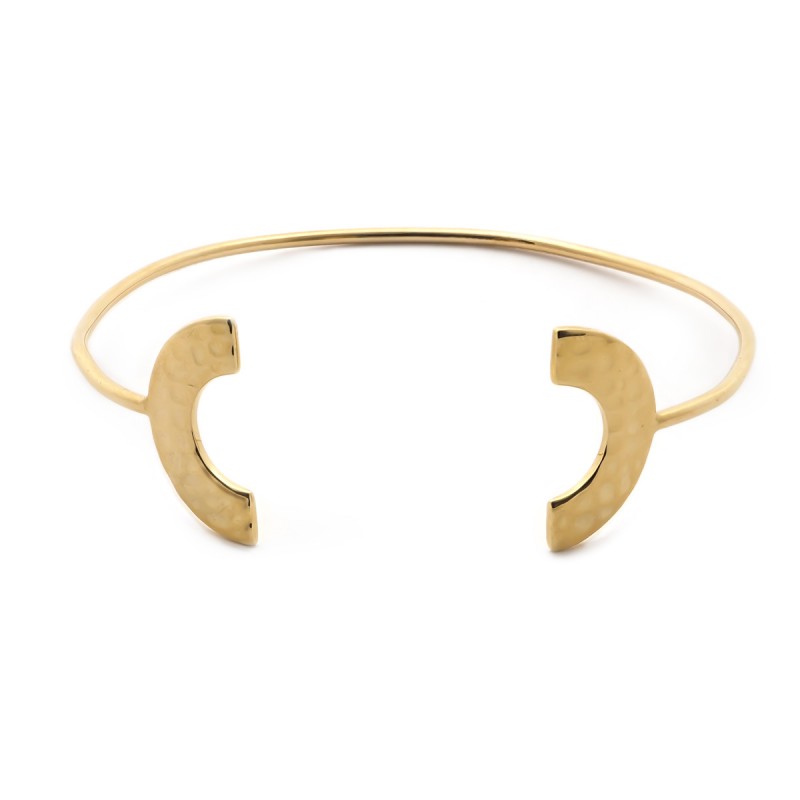 Bracelet Jonc ouvert Carador Motif martelé plaqué Or