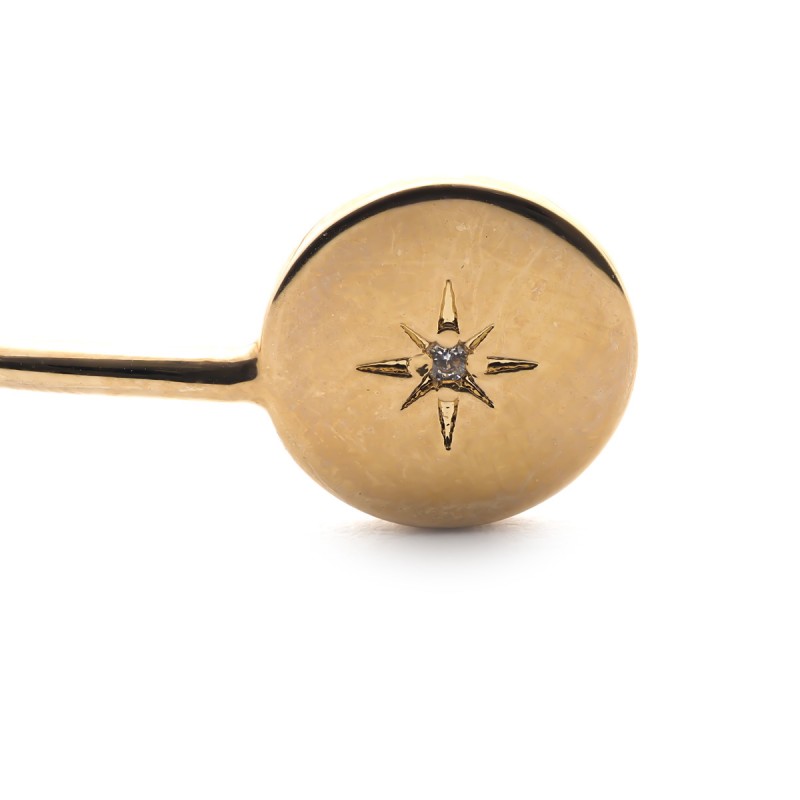 Jonc Carador pastilles étoilées en plaqué or et oxydes de zirconium