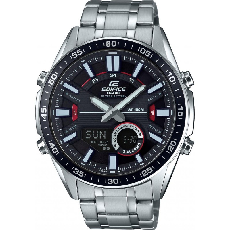 Montre Chrono homme Edifice by Casio acier gris argent CADRAN NOIR