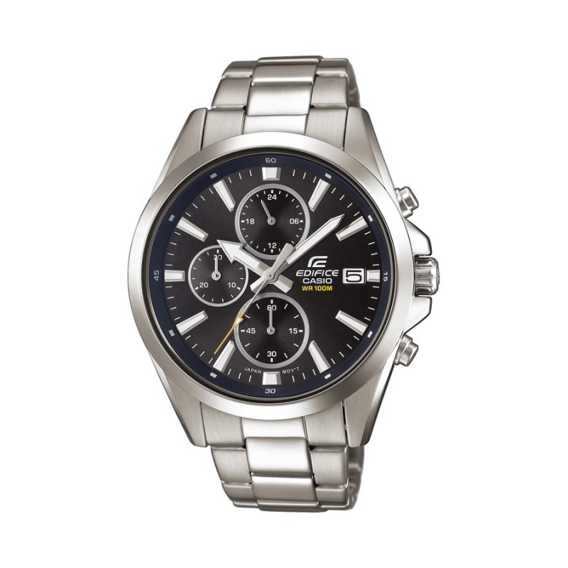 Montre Chrono homme Edifice by Casio acier gris argent CADRAN NOIR