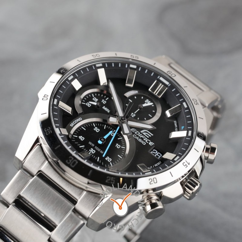 Montre Chrono homme Edifice by Casio acier gris argent CADRAN NOIR