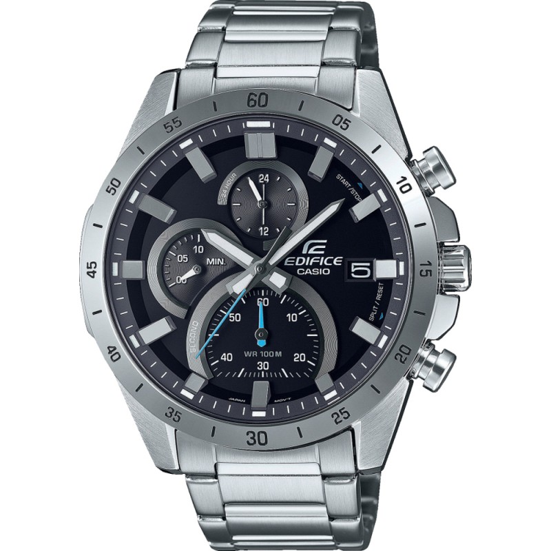 Montre Chrono homme Edifice by Casio acier gris argent CADRAN NOIR